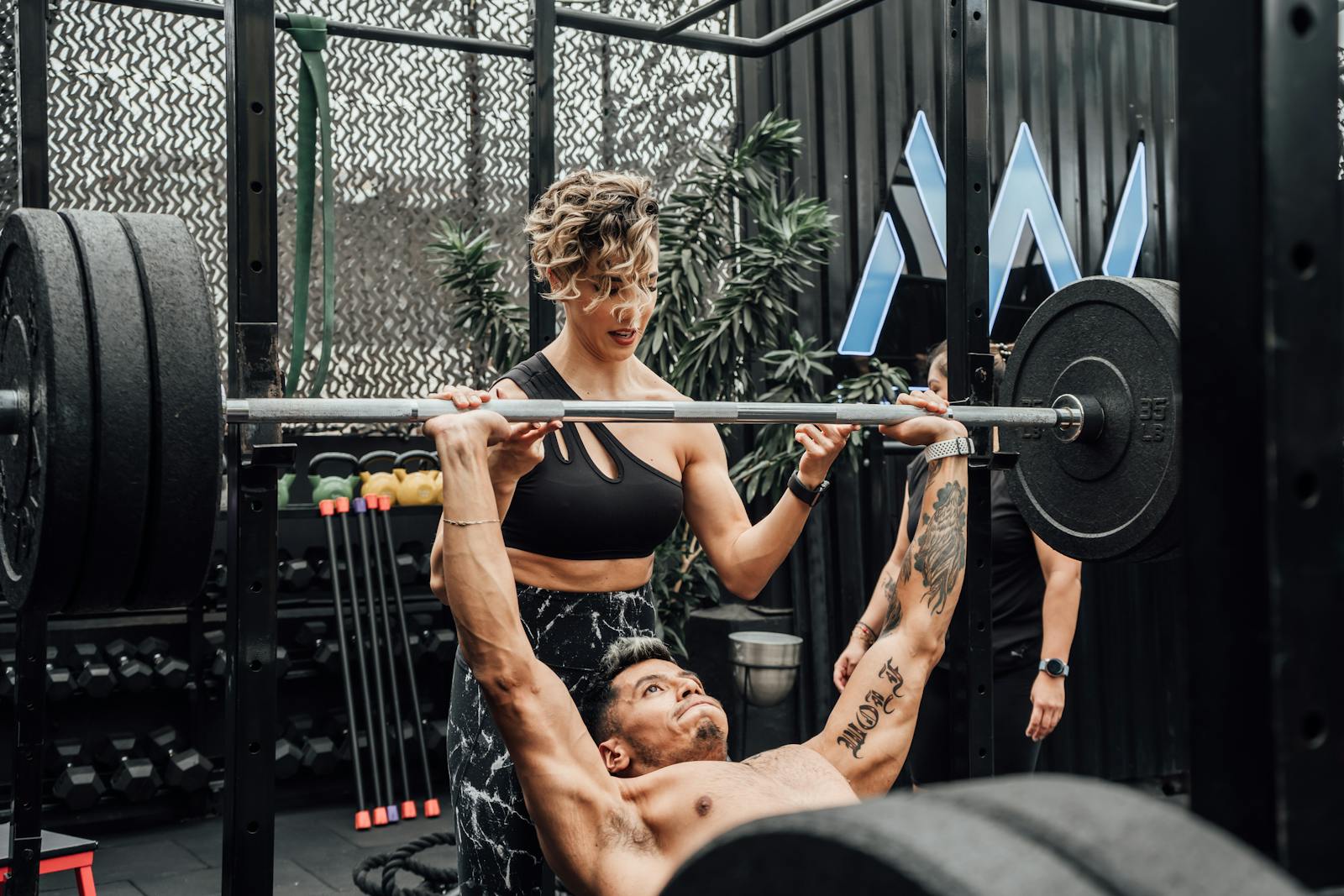 A Man Lifting Weights