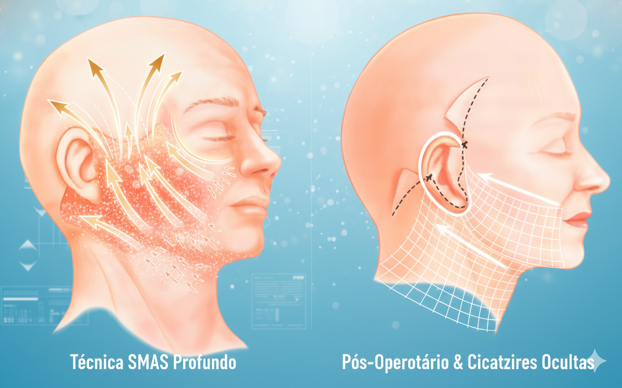 Diagrama interno da cirurgia de ritidoplastia