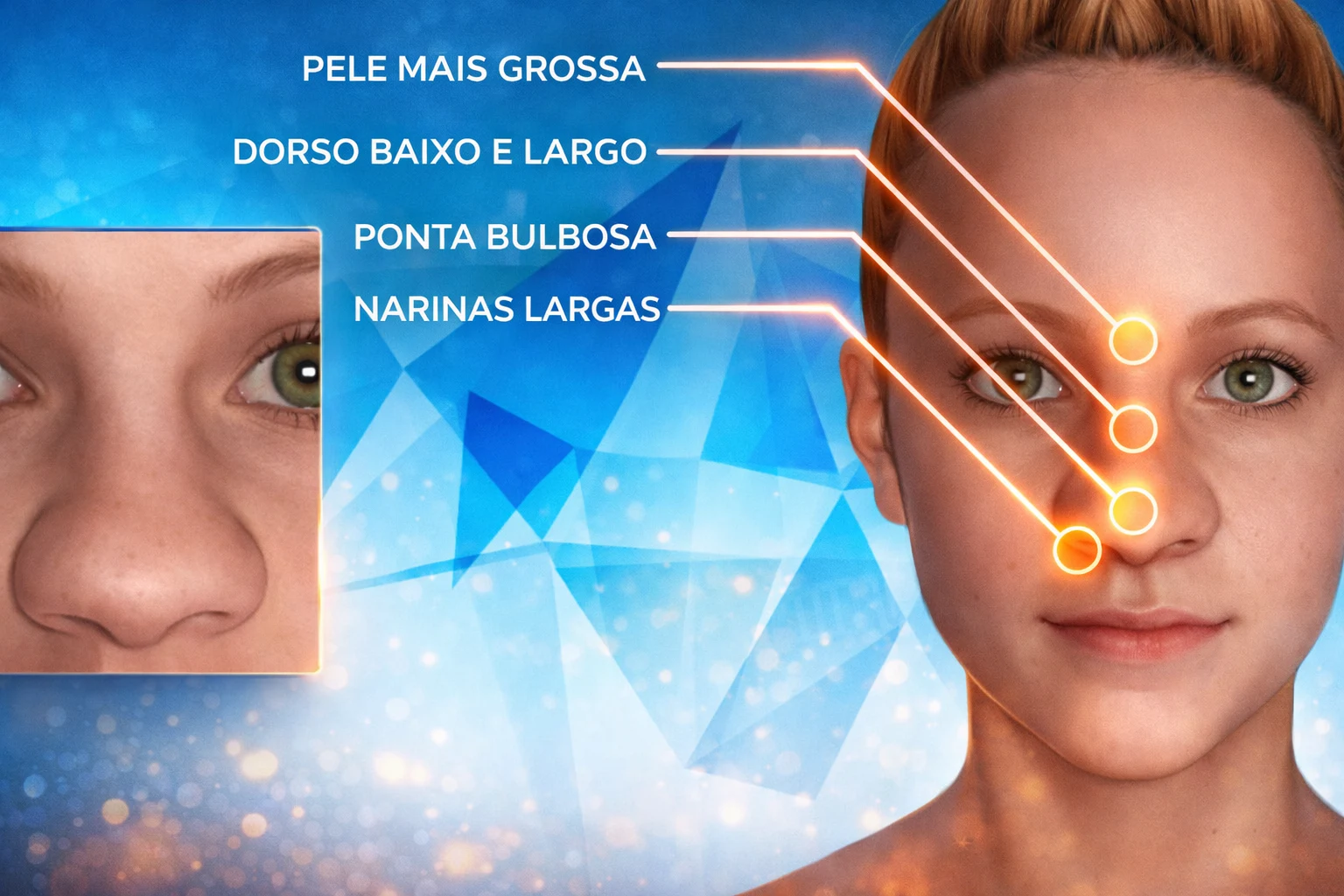 Different parts of rhinoplasty for a Black nose